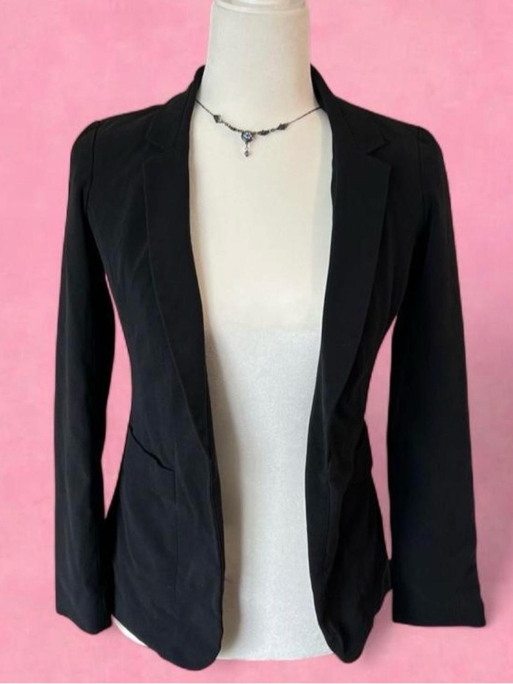 Candie's Black Women's Open-Front Blazer